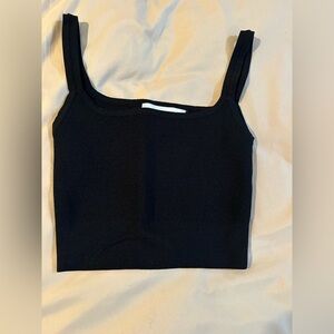 Zara Black Square Neck Crop Top